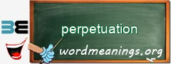 WordMeaning blackboard for perpetuation